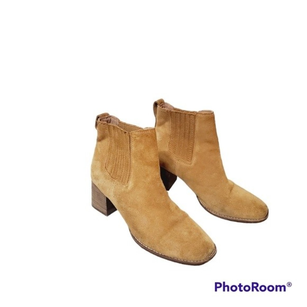 Madewell Soft Classic Chelsea Bryce Suede camel ankle Booties Boots Classic